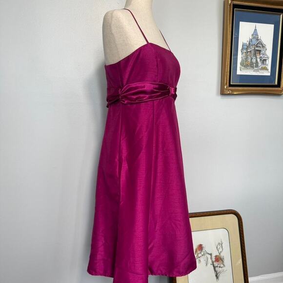 Vtg y2k pink satin glam dress with bow detail - Madison Leigh - Picture 3 of 6